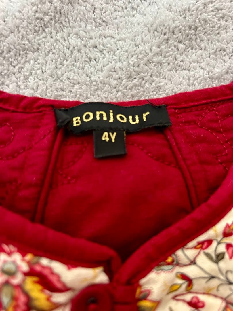 bonjour diary リバーシブルキルティングペプラムジャケット　4y