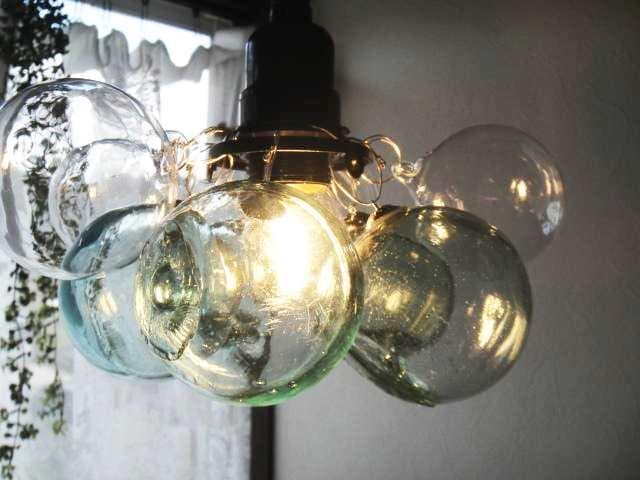 シーリングカバーあり浮雲ラムネヴィンテージガラスペンダントランプ