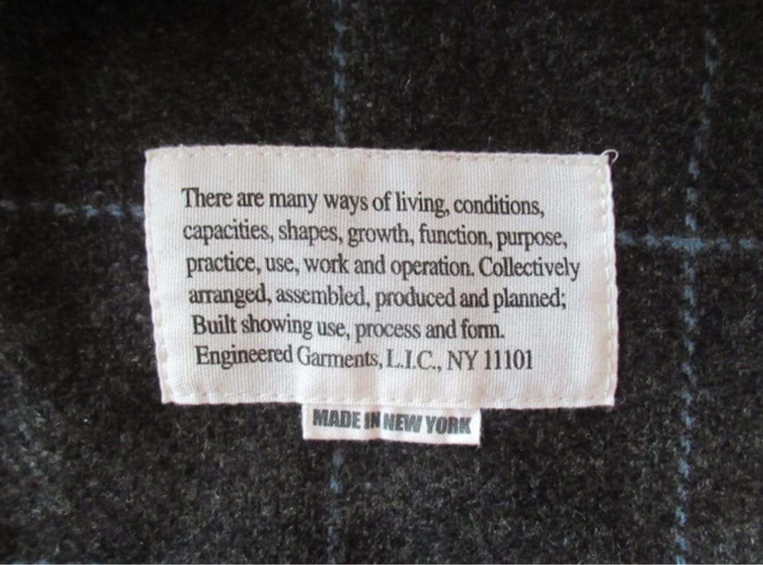 【極美品】EngineeredGarments ZipJacketウィンドウペン