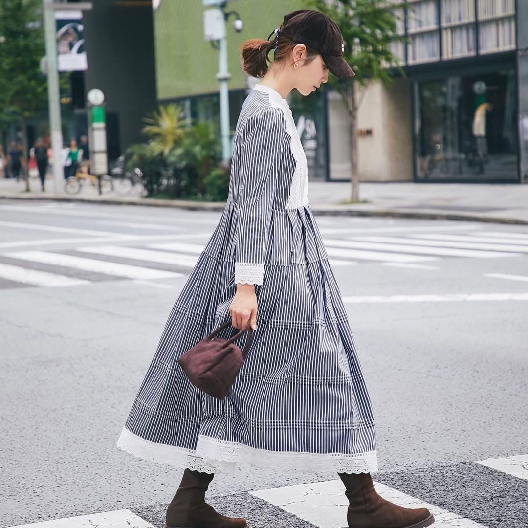 【セブンテン】seventen ピンタックレースワンピース