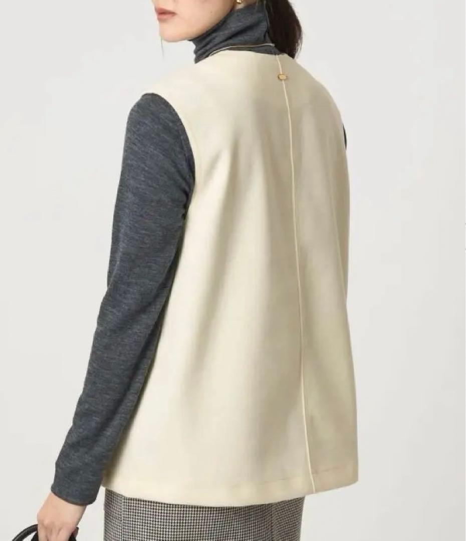 【試着のみ】グリーンレーベルリラクシング　アッシュクジャージー Vネック ベスト