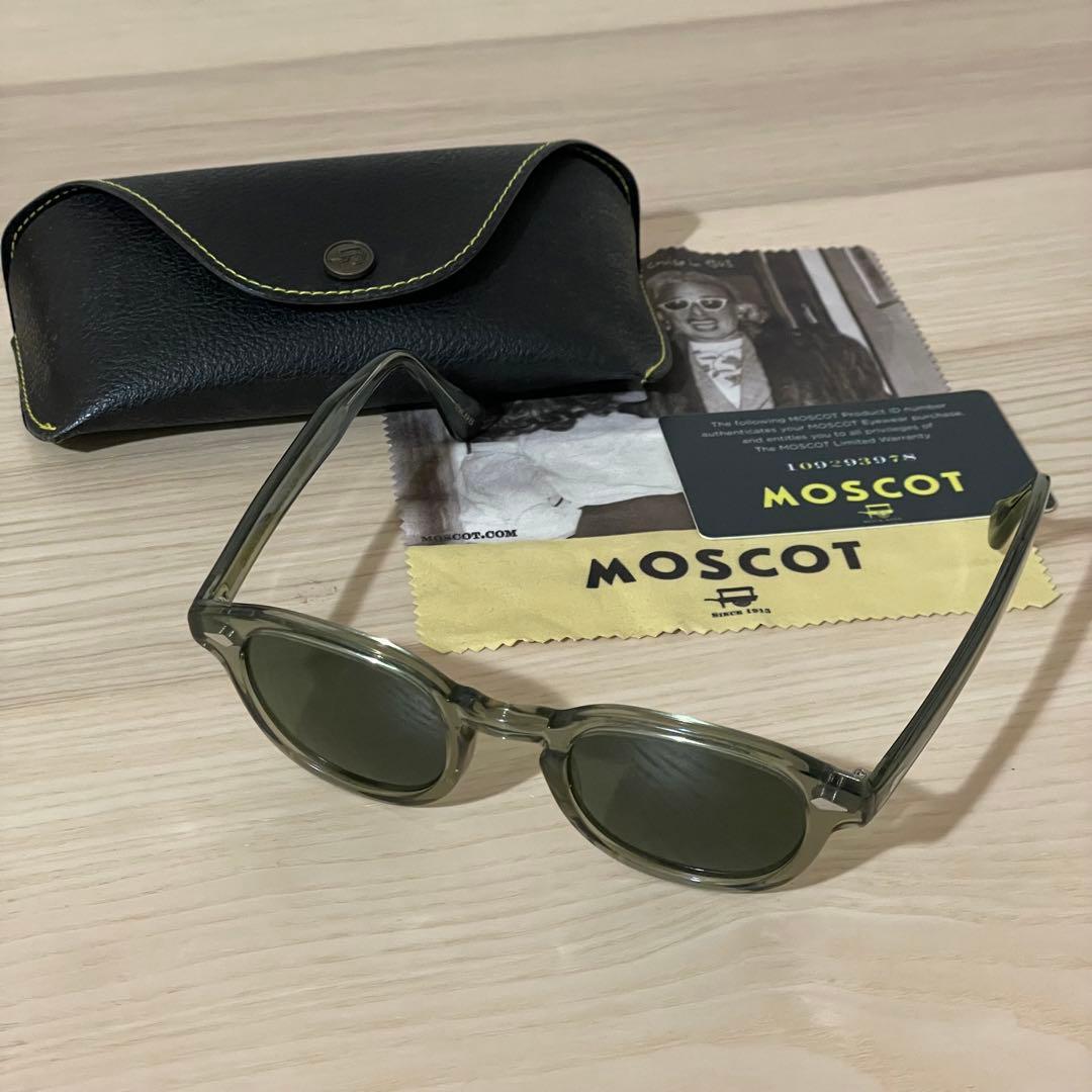 【美品】 MOSCOT LEMTOSH 46 オリーブ /グリーン レンズ