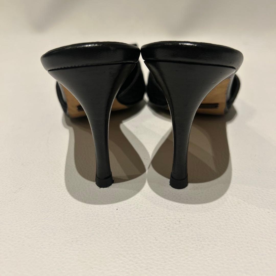 GUCCI グッチ GGキャンバス ミュール ブラック 39 リボン