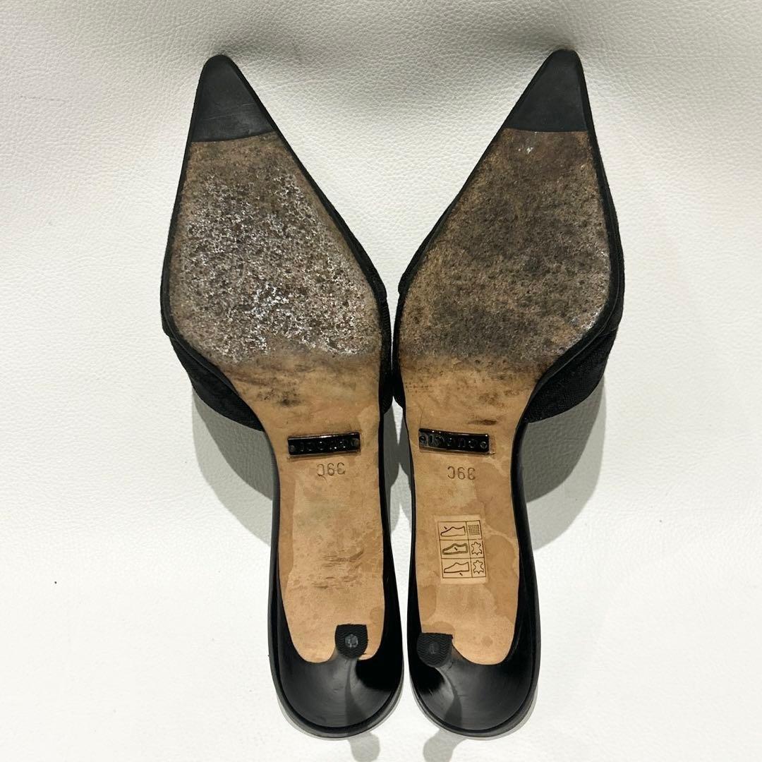 GUCCI グッチ GGキャンバス ミュール ブラック 39 リボン