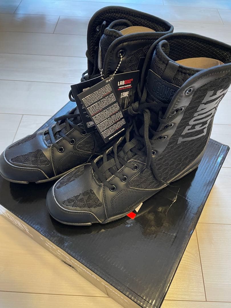 【新品・未使用】LEONE ボクシングシューズ ブラック 27.5cm