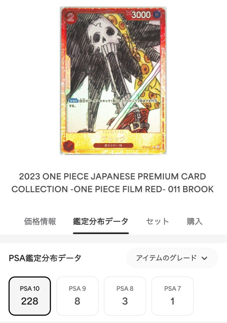 【PSA10】ブルック プレミアムカード　ONE PIECE FILM RED