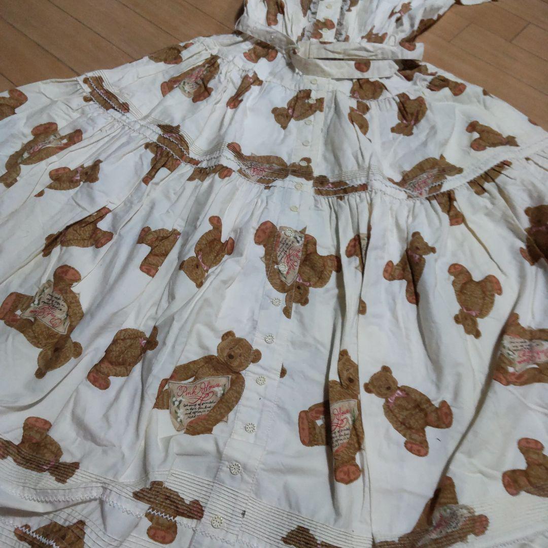 美品ピンクハウス　テディベアティアードワンピース
