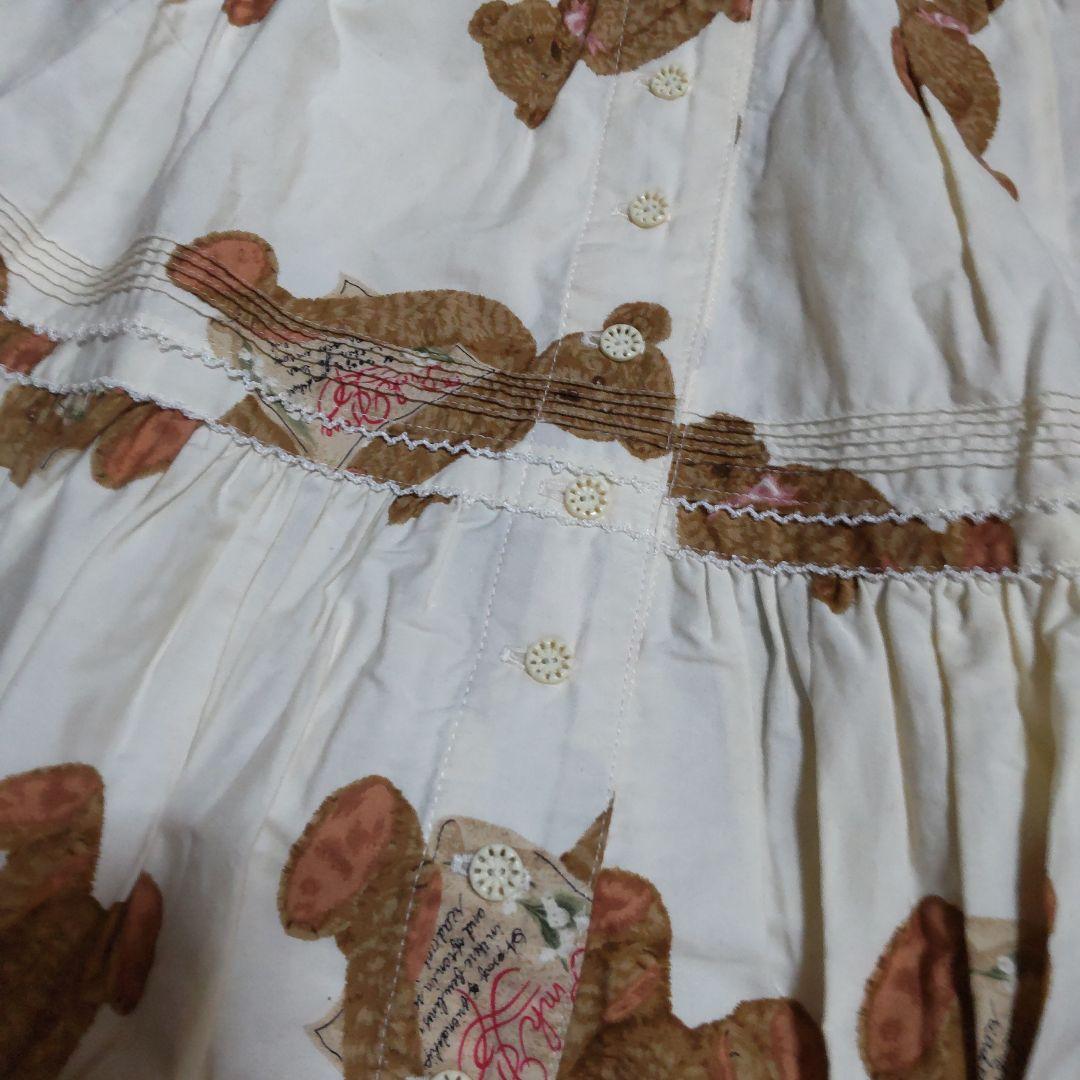 美品ピンクハウス　テディベアティアードワンピース