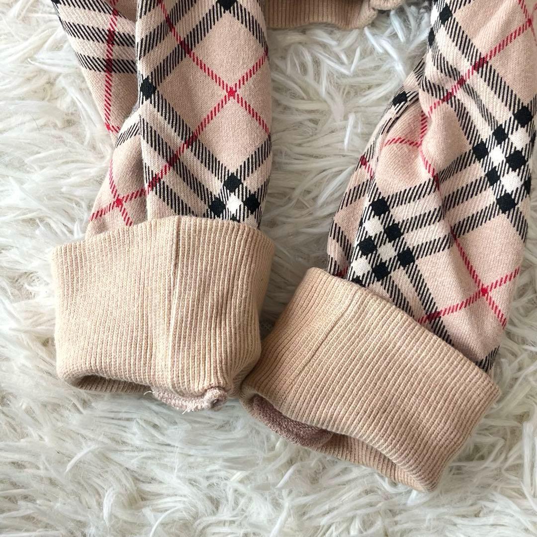 バーバリーブルーレーベル ジップアップパーカー ノバチェック ホース刺繍 38