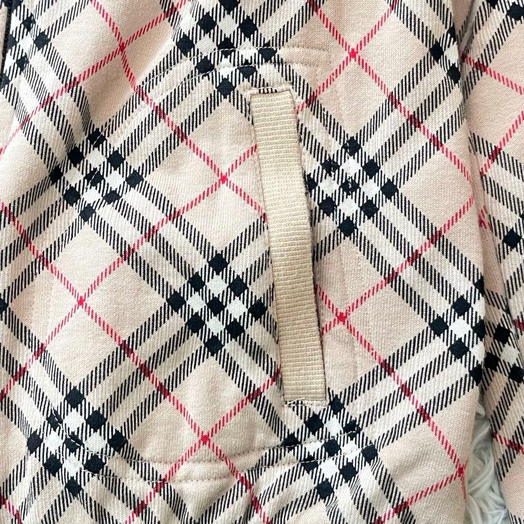 バーバリーブルーレーベル ジップアップパーカー ノバチェック ホース刺繍 38