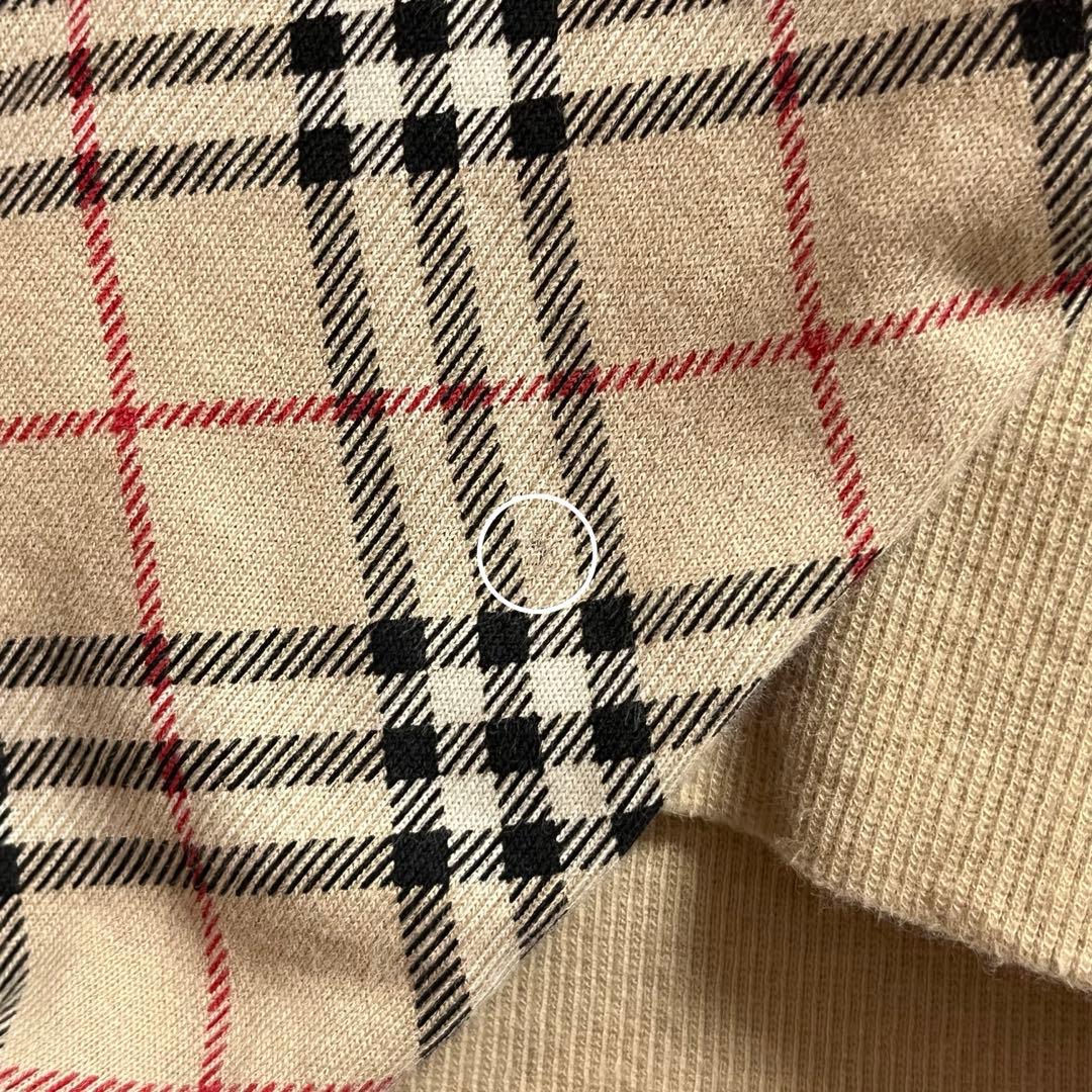 バーバリーブルーレーベル ジップアップパーカー ノバチェック ホース刺繍 38