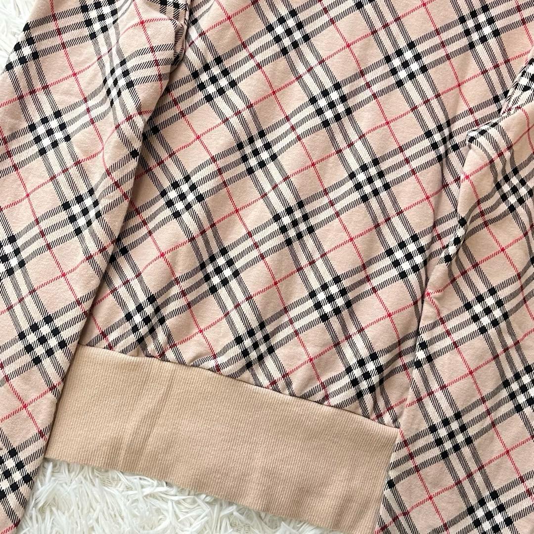 バーバリーブルーレーベル ジップアップパーカー ノバチェック ホース刺繍 38