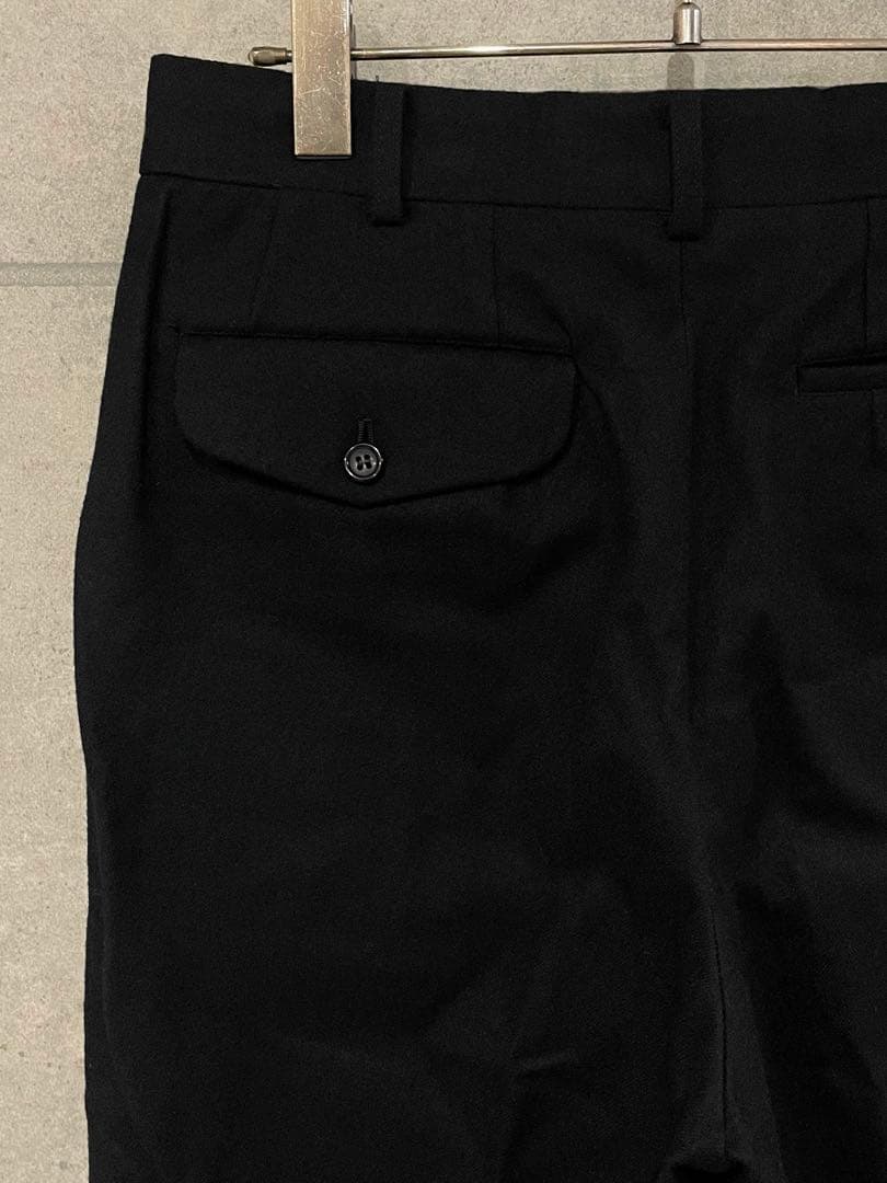 初期 コムデギャルソン オム 生地厚 ウール ツータック スラックス パンツ 黒