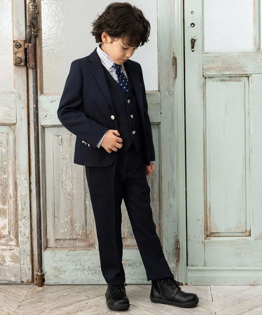 美品　SALEフォーマルスーツ 入学式 卒園式 6点セットロングパンツ　130