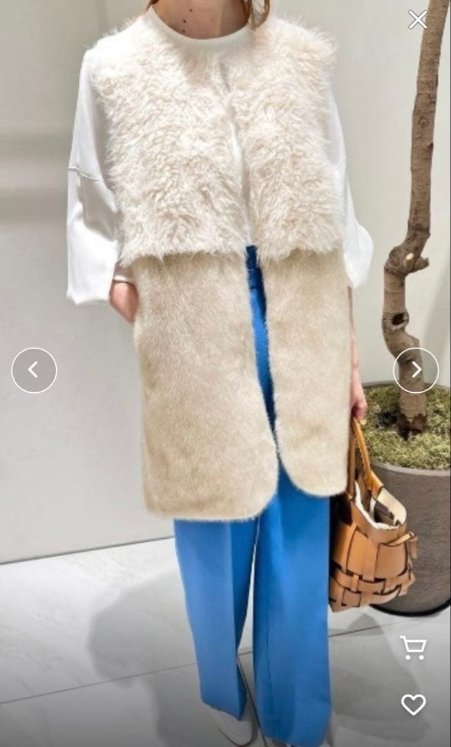 allureville★フェイクファーコンビニットジレ