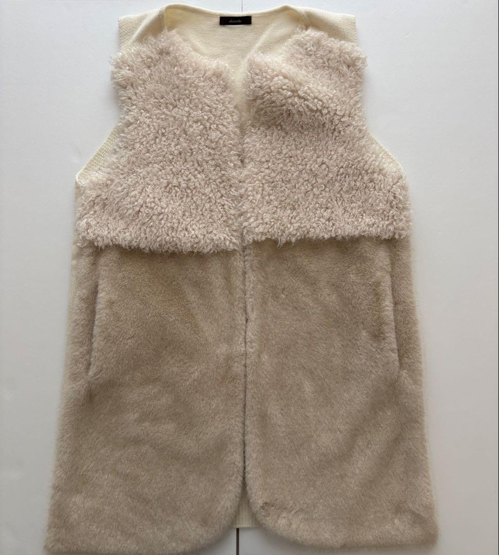 allureville★フェイクファーコンビニットジレ