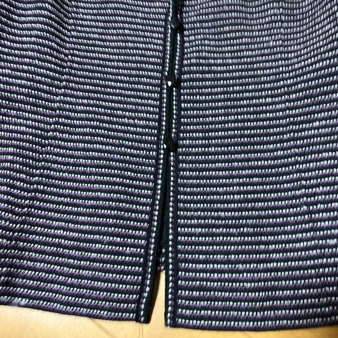 Leilian ネイビー/ホワイト ストライプ テーラードジャケット