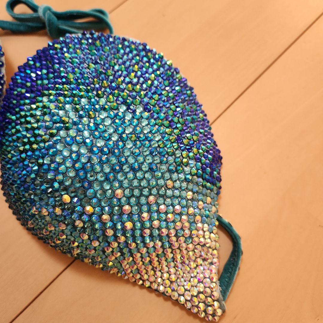 コンテスト用ビキニ　jbbf 青色系 アクセサリー付