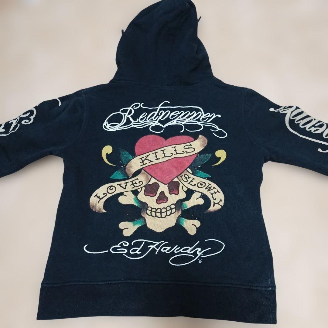 レッドペッパー　エドハーディー　パーカー　コラボ　フルジップ　スカル　ドクロ　M