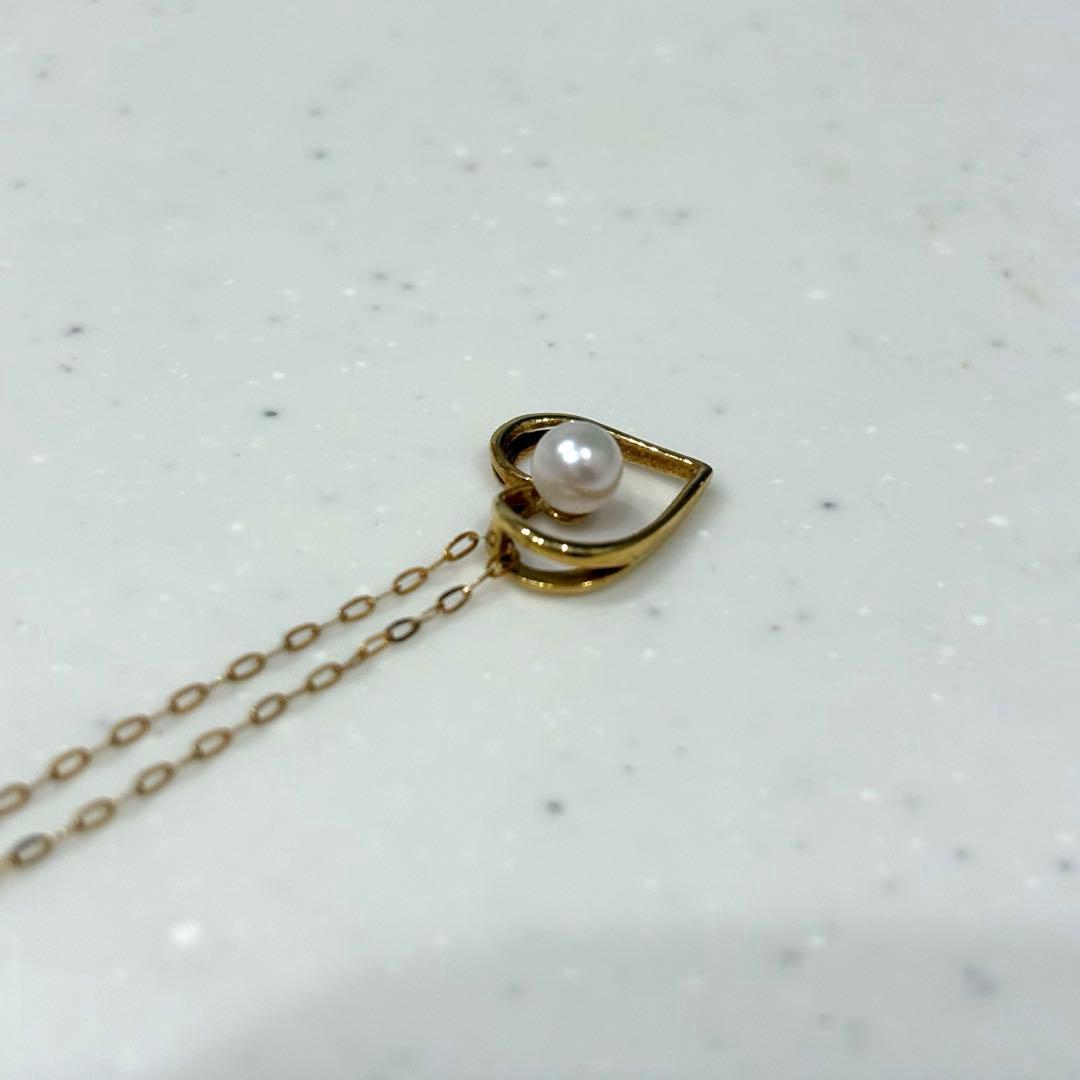 18金 K18 ゴールド ネックレス ハート パール プレゼント ジュエリー