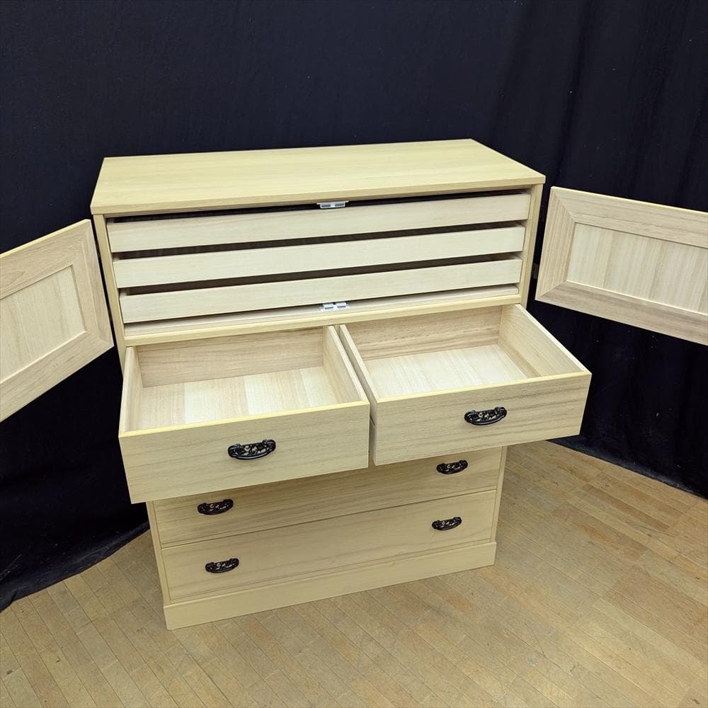 マーゼルン　肥前桐民芸　天然木 桐　とのこ仕上げ　整理箪笥　和箪笥　箪笥　タンス