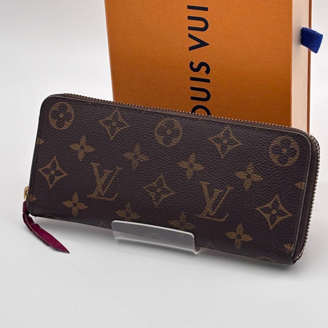 ルイヴィトン モノグラム　ポルトフォイユ　クレマンス　フューシャ 長財布