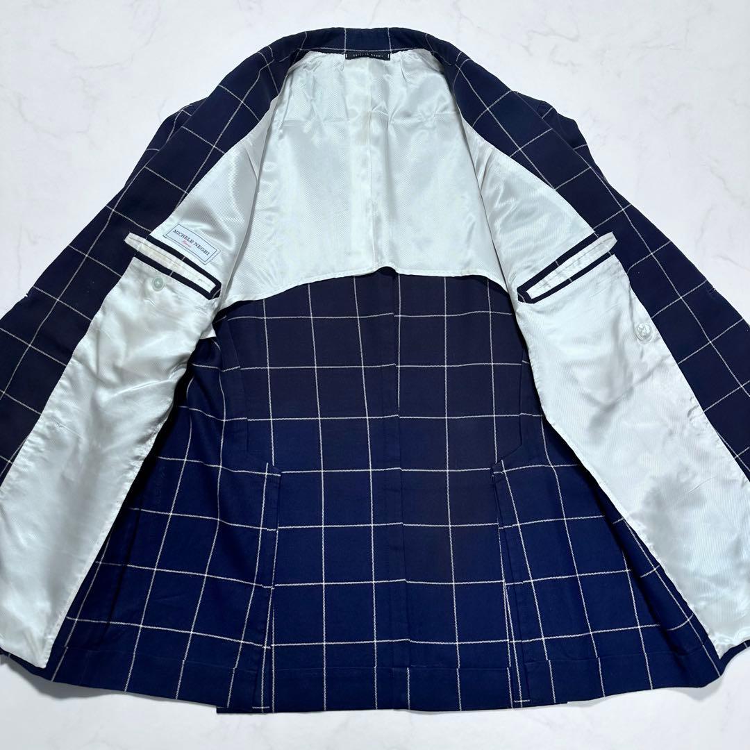 XL相当◎デペトリロ Vesuvio ダブルブレストテーラードジャケット 紺50