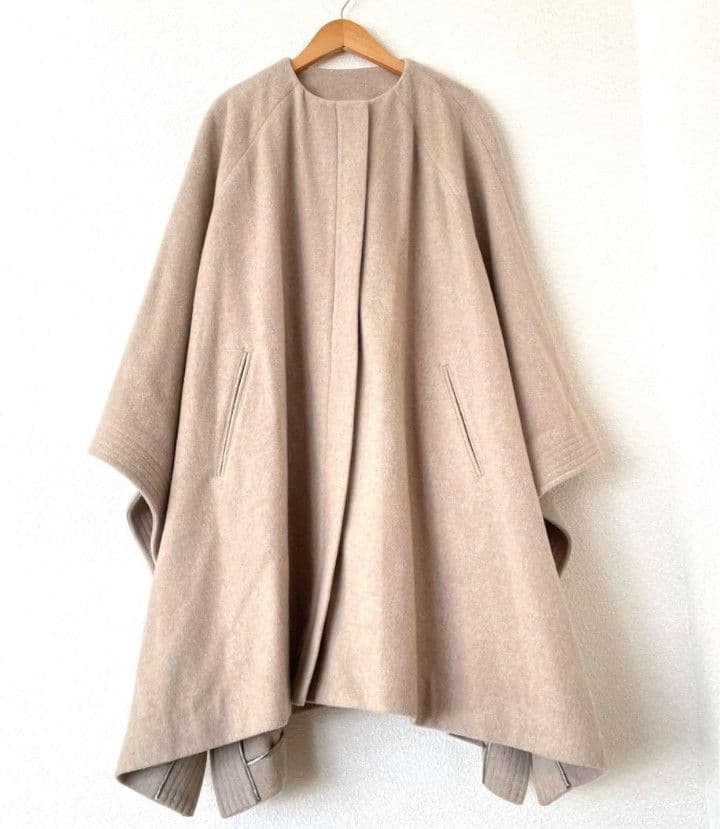 MICA & DEAL マイカアンドディール ノーカラー　ポンチョ　ウールコート