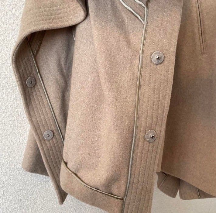 MICA & DEAL マイカアンドディール ノーカラー　ポンチョ　ウールコート