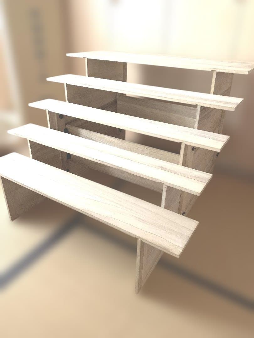 雛壇 ５段 桐 (＋赤フェルトと金屏風) 雛人形