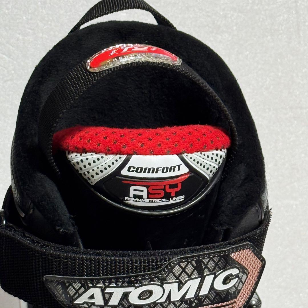 28-28.5cm スキーブーツ黒色ブラックホワイト初心者329mmATOMIC