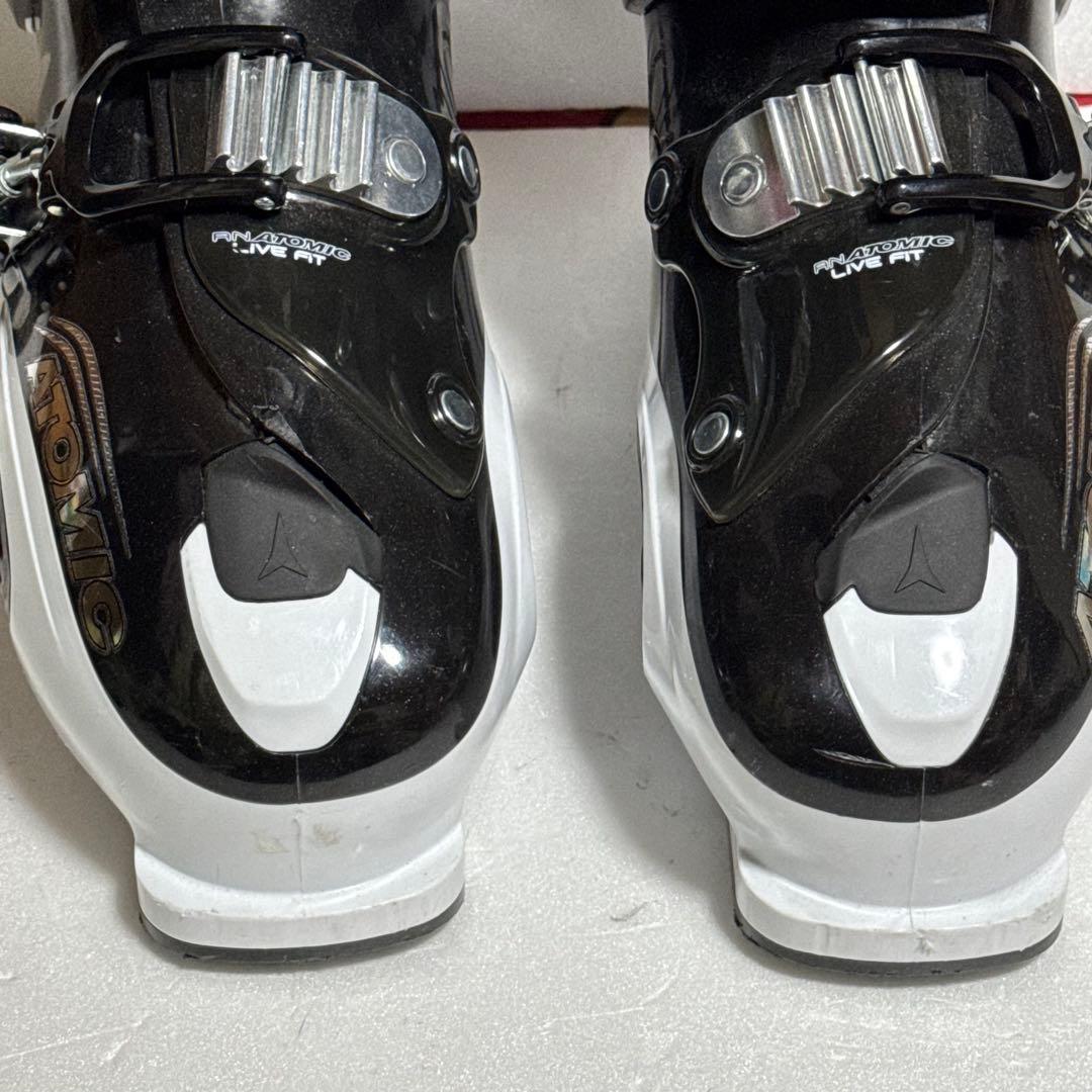 28-28.5cm スキーブーツ黒色ブラックホワイト初心者329mmATOMIC