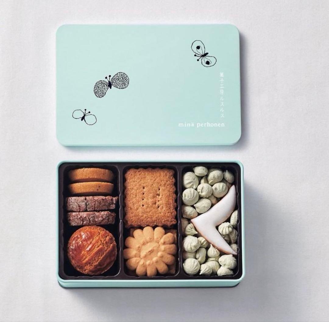 ミナペルホネン　ルスルス　クッキー缶　bird mina perhonen