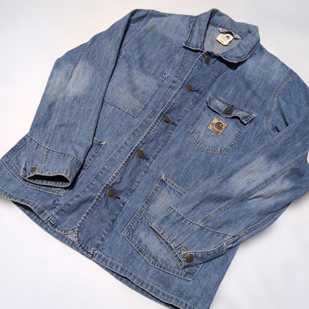 古着　【Carhartt カーハート】 デニム　カバーオール　Lサイズ