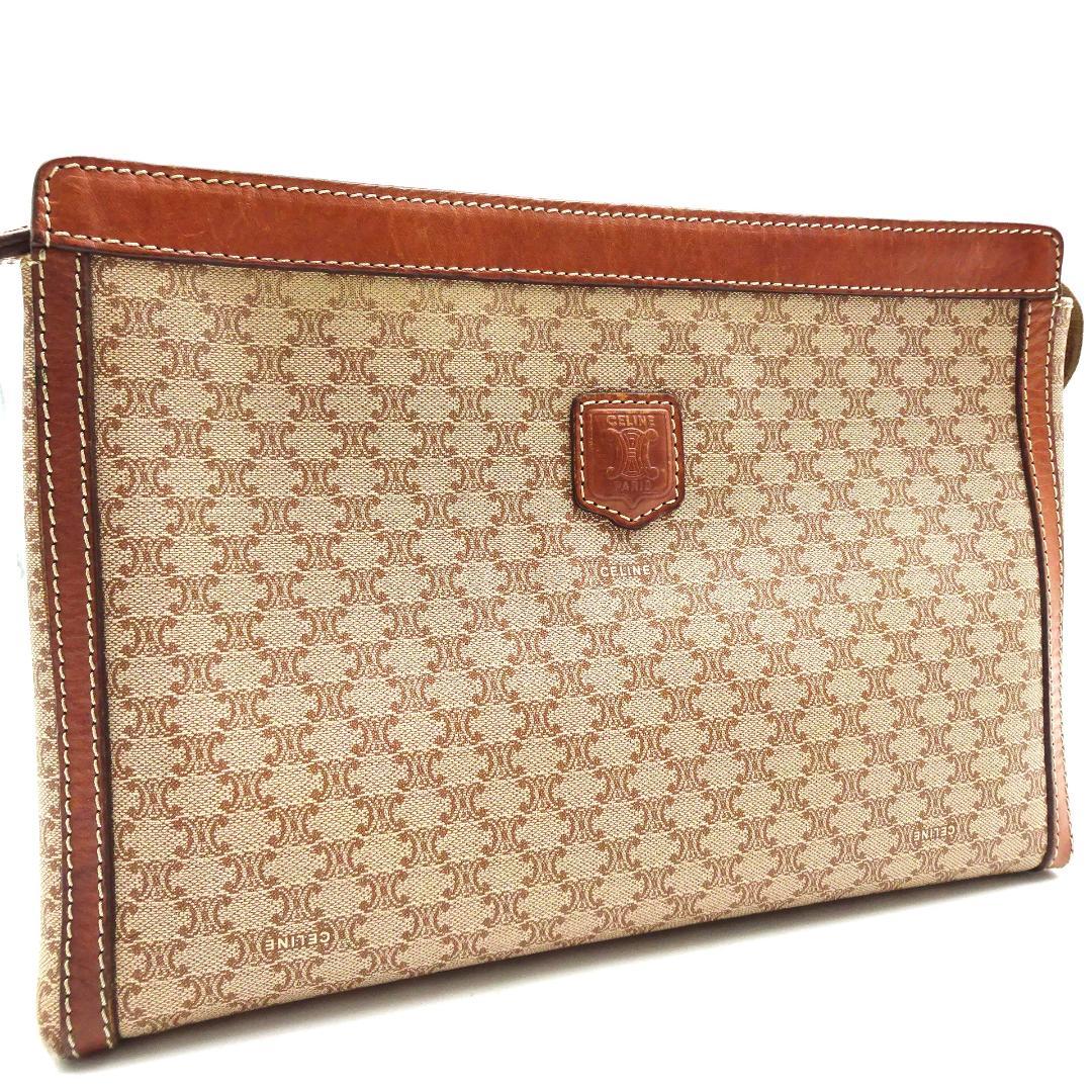 02202-1【セリーヌ】マカダム柄/クラッチバッグ/セカンドバッグ