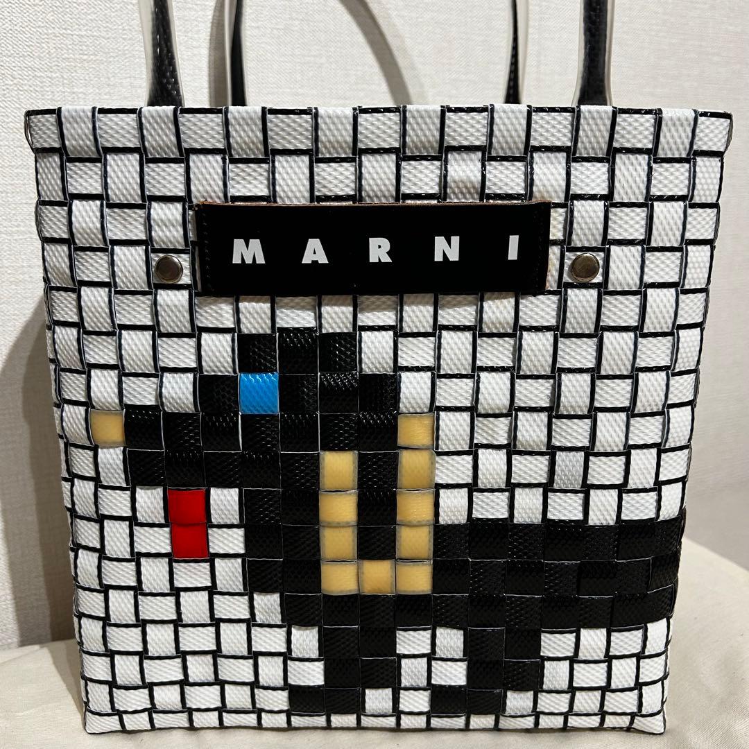 【新品】MARNI MARKET アニマルバスケット ブラックドッグ　カゴバッグ