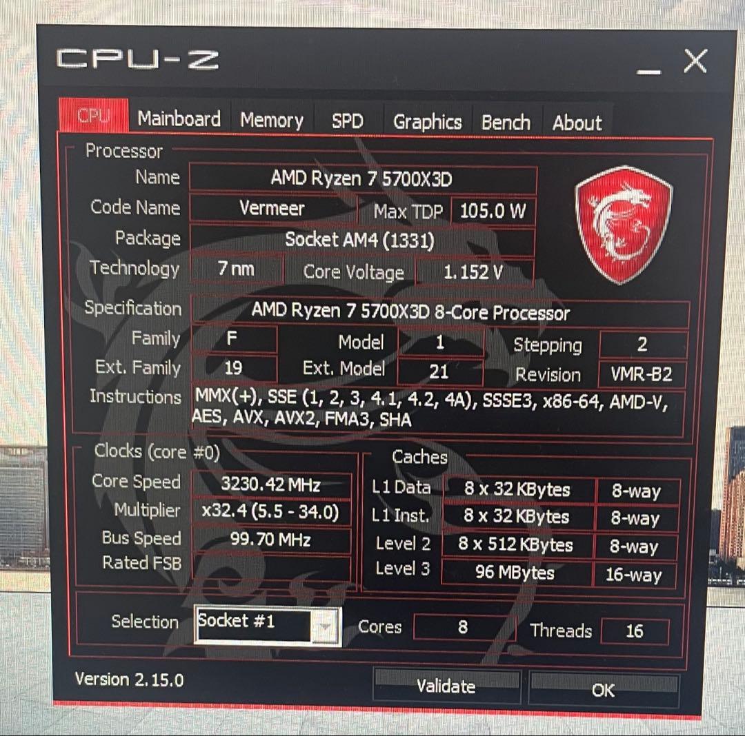 K*a様 Ryzen 7 5700x3d BOX