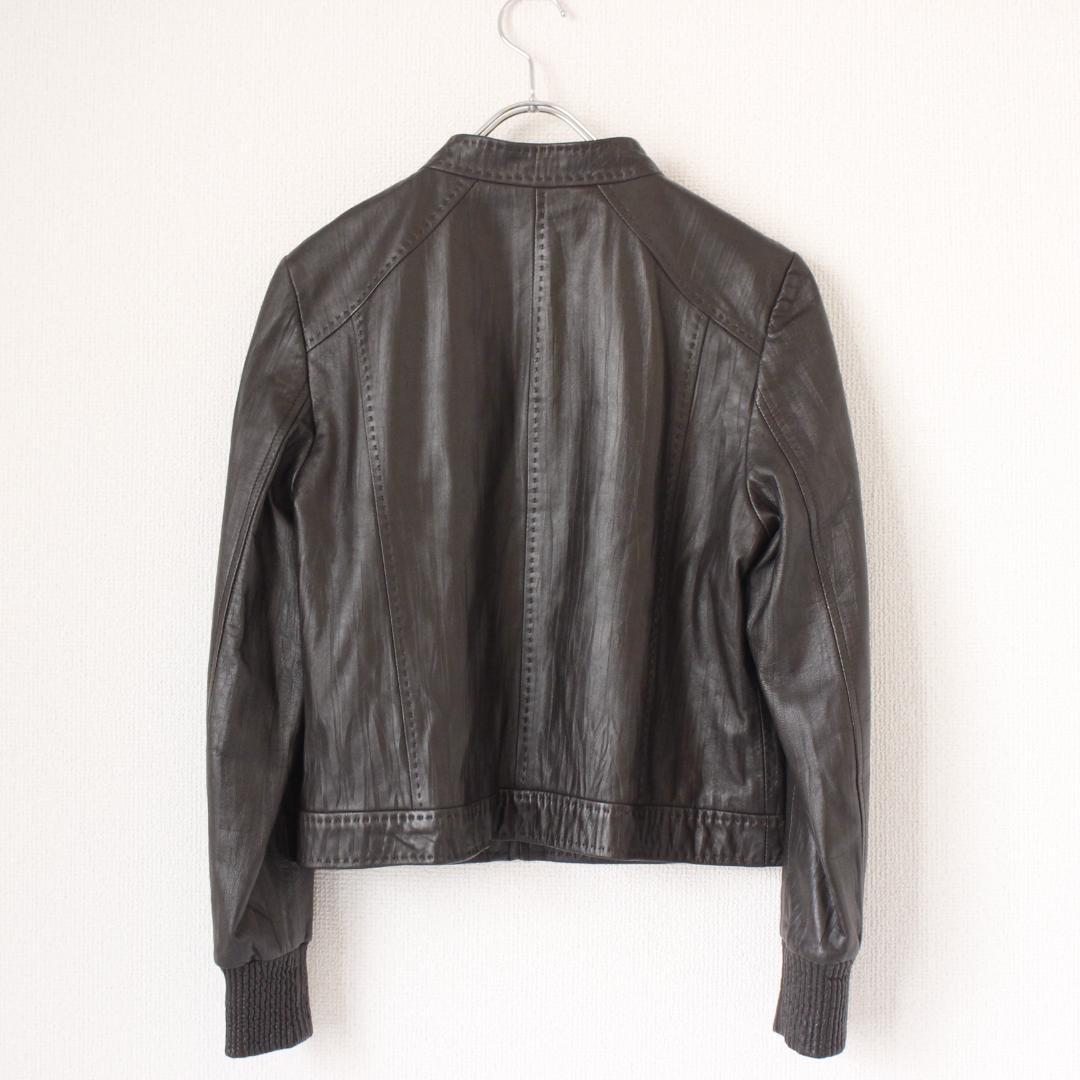 【極美品】BALMAIN シワ加工ラムレザージャケット Lサイズ ブラウン