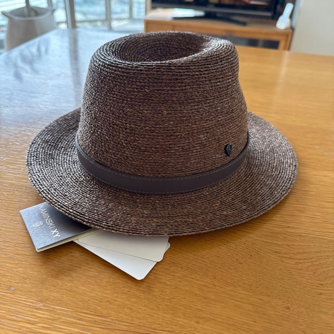 【新品未使用タグ付き】KAMINSKI XY カミンスキー　ラフィアハット　帽子