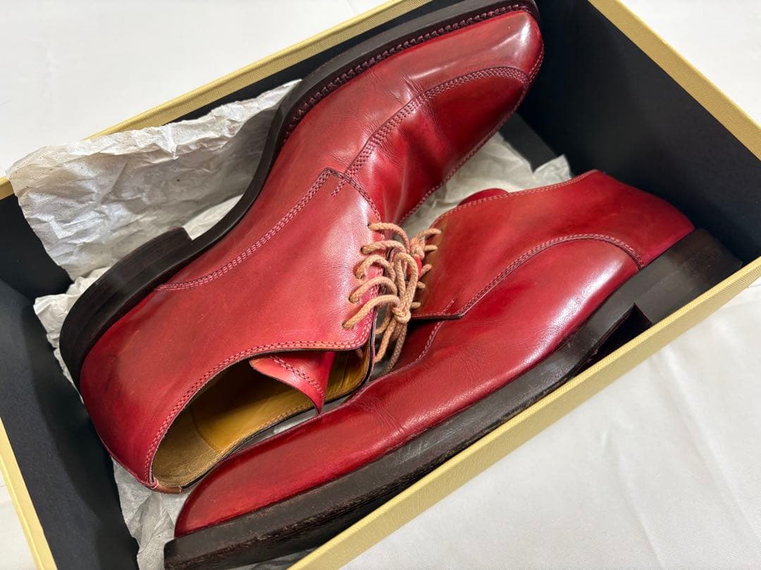 ステファノブランキーニ Uチップ 赤系 パティーヌ イタリア製 サイズ8.5