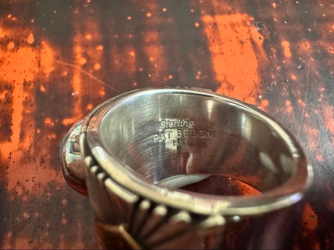 最終 パットベドニー リング 19号 スモーキービズビー 14K オーダー品