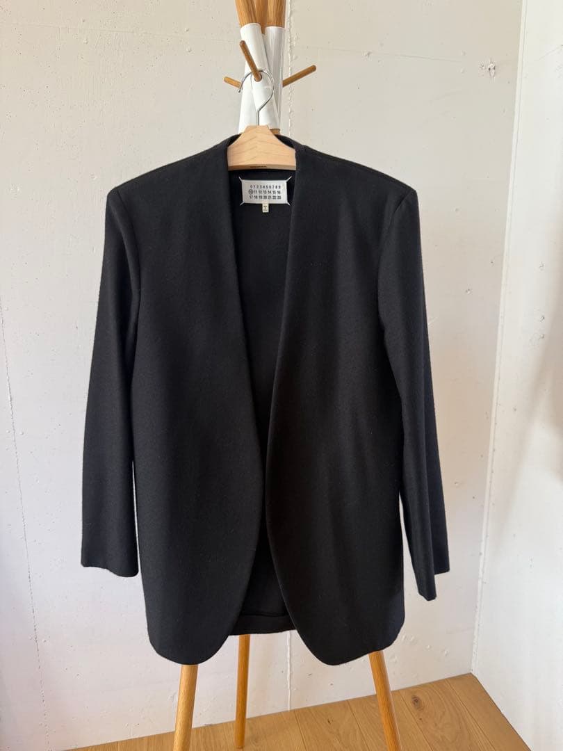 メゾンマルジェラ ノーカラージャケウール混紡 44