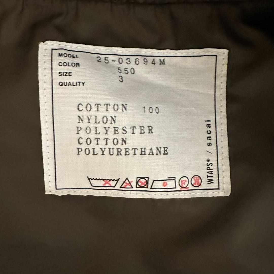 sacai×WTAPS サカイ MA-1 ジャケット トープ サイズ3