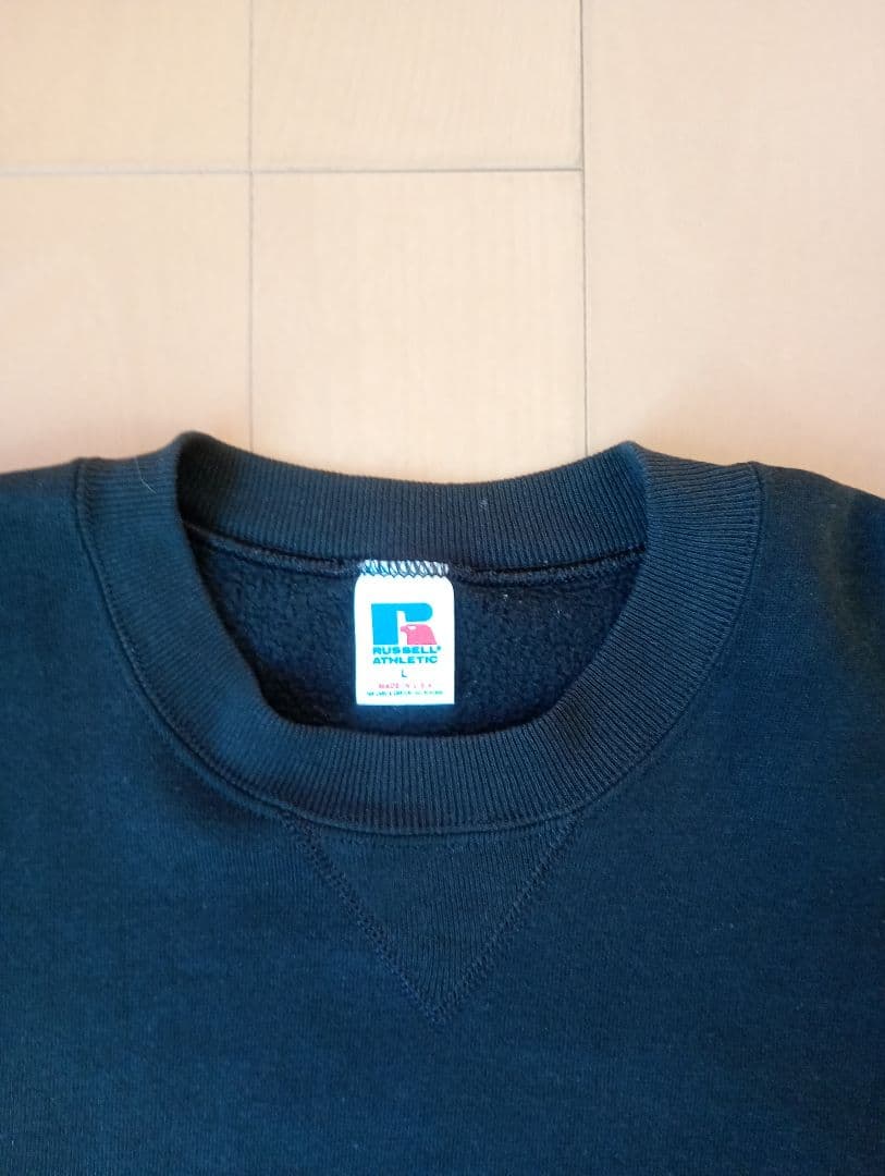 80s USA製 ブラック Russell Athletic ラッセル L