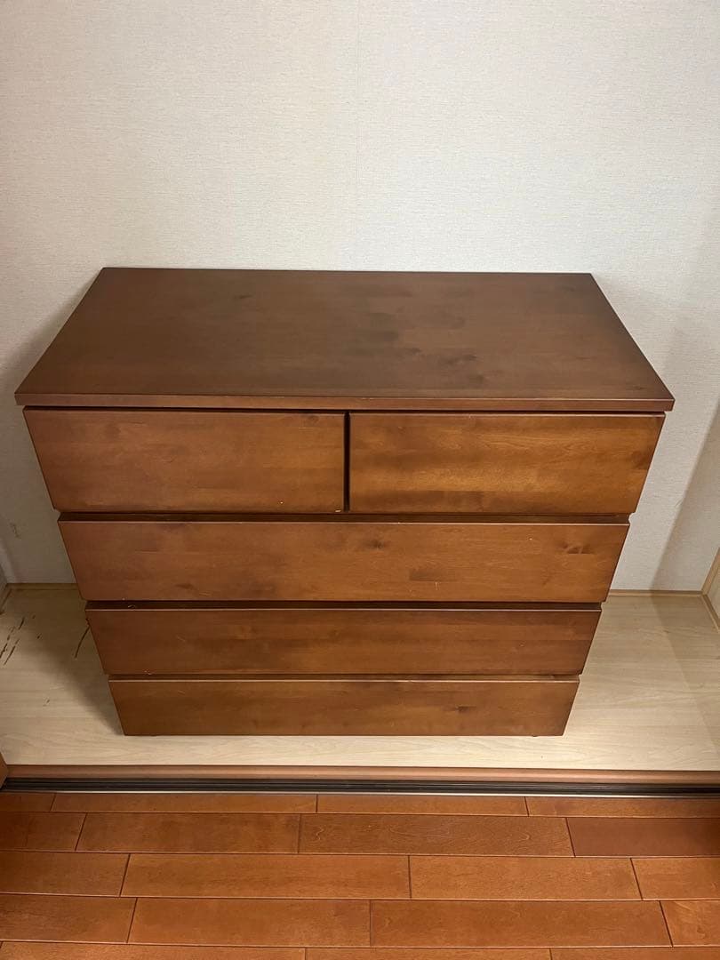 【引取限定】MUJI 無印良品 バーチ材 チェスト 4段 タンス 棚 廃盤