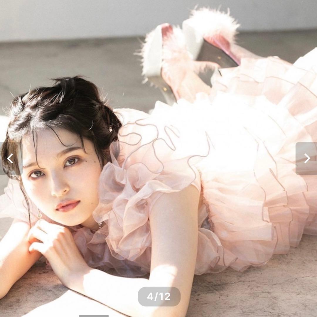 フリルワンピース パーティードレス ピンク