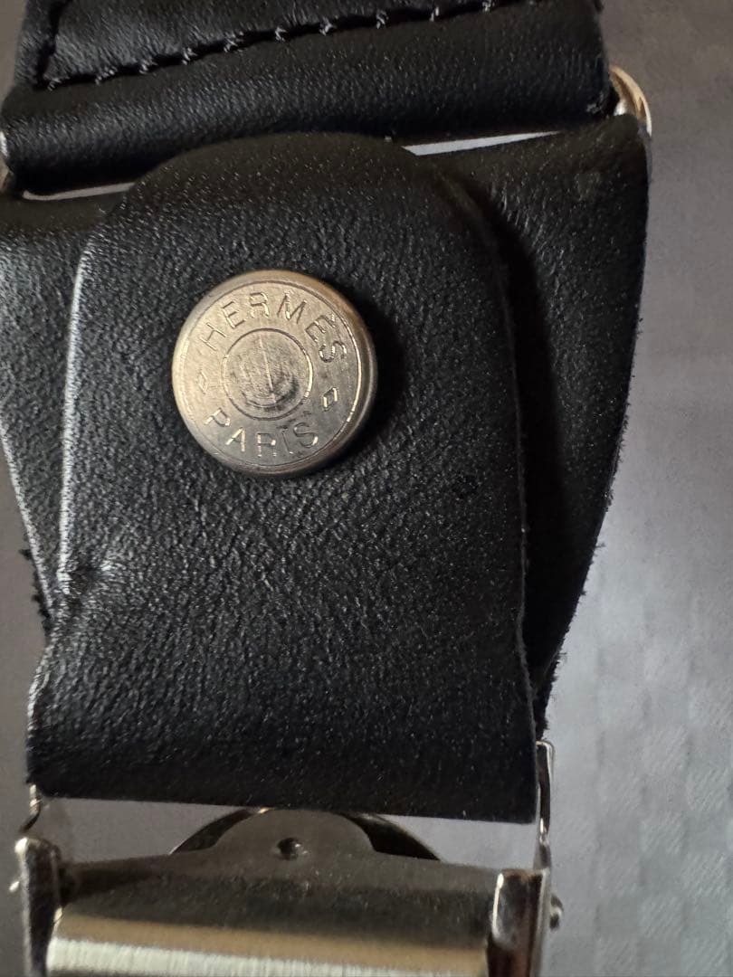 HERMES サスペンダー ブラック/ホワイト