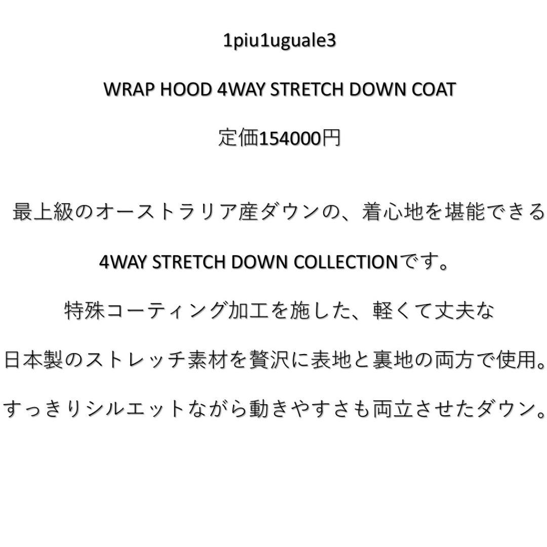 定価15.4万 1piu1uguale3 WRAP HOOD ダウンコート Ⅴ