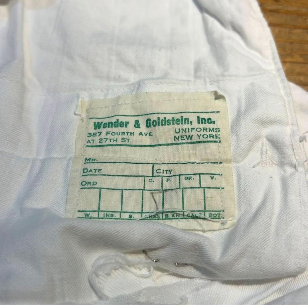 50s ワークパンツ ホワイト Wender&Goldstein デッドストック