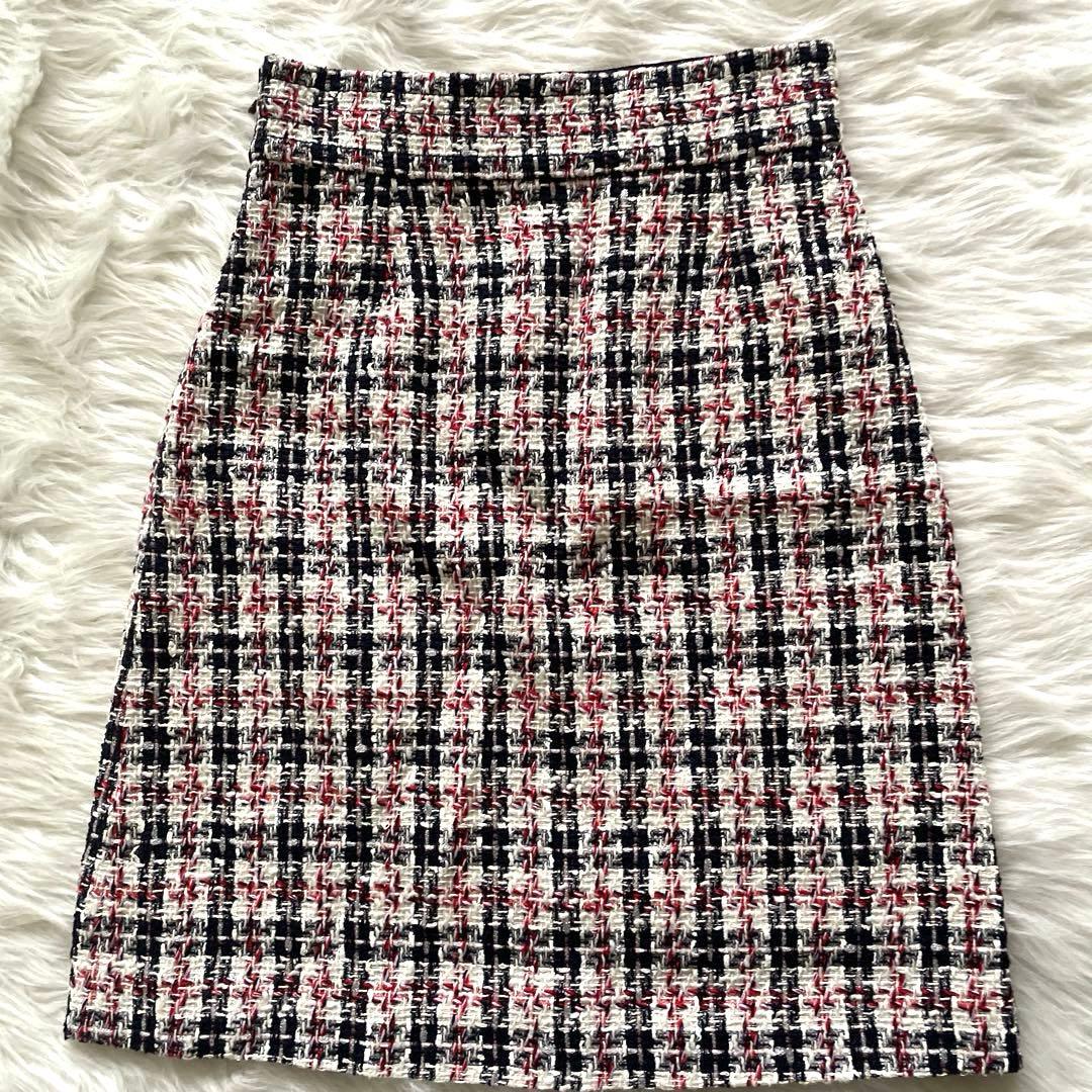 【GUCCI】GGロゴ付きツイードタイトスカート